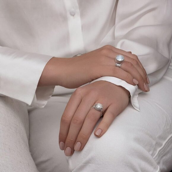 Women's 925 Sterling Silver Nickel and Lead-Free Fresh Water Pearl Ring - Picture 11 of 15